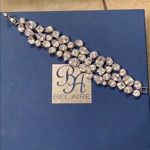 GORGEOUS Bel Aire Bridal Slvr Rhinestone Bracelet